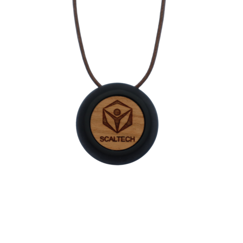 Pendentif à ondes scalaires Neck-Scal anthracite et bois Scaltech- Omniscal